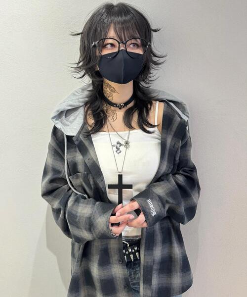 gibous(ギボス)の「gibous/ギボス/snake cross camisole(キャミソール・レディース・グレー/ホワイト/ブラック・F)」の17枚目の写真