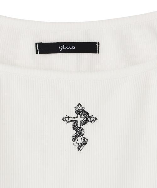 gibous(ギボス)の「gibous/ギボス/snake cross camisole(キャミソール・レディース・グレー/ホワイト/ブラック・F)」の21枚目の写真