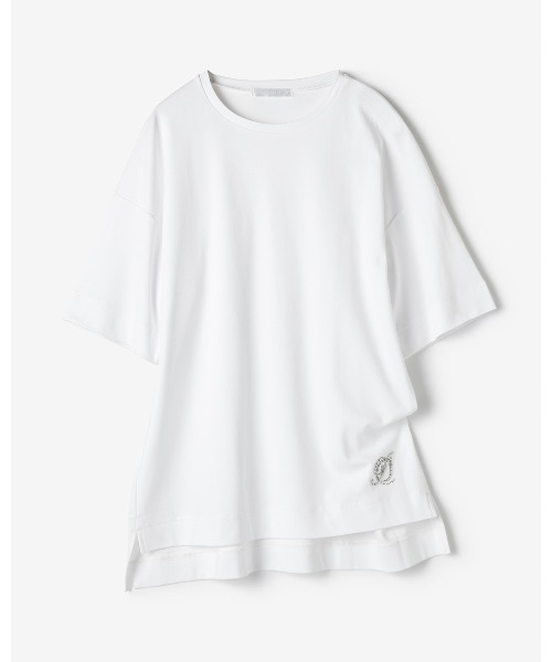 DoCLASSE( ドゥクラッセ)の「コットンスムース・ストーン付きワイドT(Tシャツ/カットソー・レディース・オフホワイト/テラコッタ/ブラック/ライトグレー/ダークブラウン・L/M/S/LL/3L)」の10枚目の写真