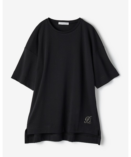 DoCLASSE( ドゥクラッセ)の「コットンスムース・ストーン付きワイドT(Tシャツ/カットソー・レディース・オフホワイト/テラコッタ/ブラック/ライトグレー/ダークブラウン・L/M/S/LL/3L)」の14枚目の写真