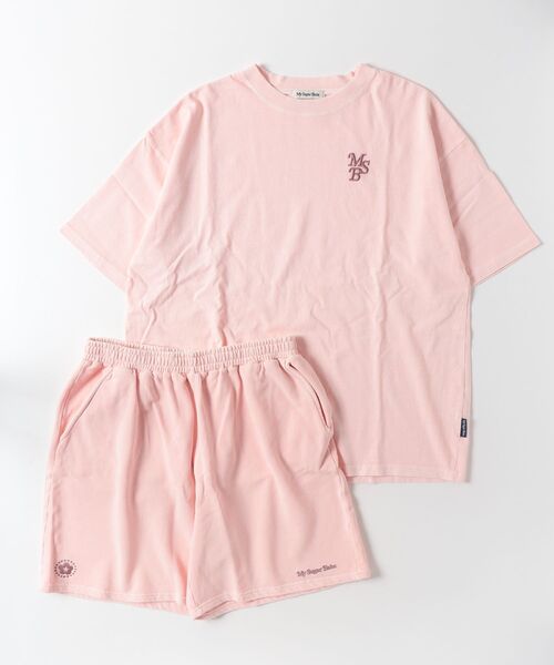 My sugar Babe（マイシュガーベイブ）の「embroidery pigment set up（セットアップ・メンズ・アイボリー/ピンク/ネイビー・M/L）」の3枚目の写真