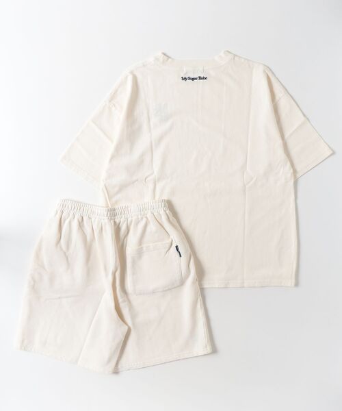 My sugar Babe（マイシュガーベイブ）の「embroidery pigment set up（セットアップ・メンズ・アイボリー/ピンク/ネイビー・M/L）」の4枚目の写真
