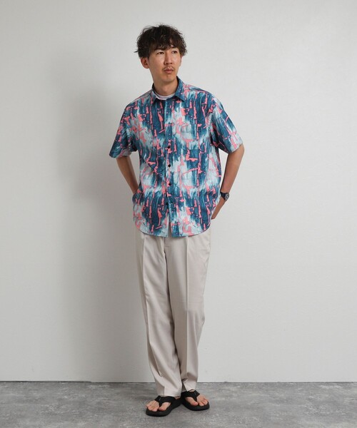 NOLLEY’S（ノーリーズ）の「《高通気》Dot Air 総柄プリント レギュラーカラー半袖シャツ 26SS（シャツ/ブラウス・メンズ・ネイビー/ブルー系その他/ピンク系その他・S/L/M）」の18枚目の写真