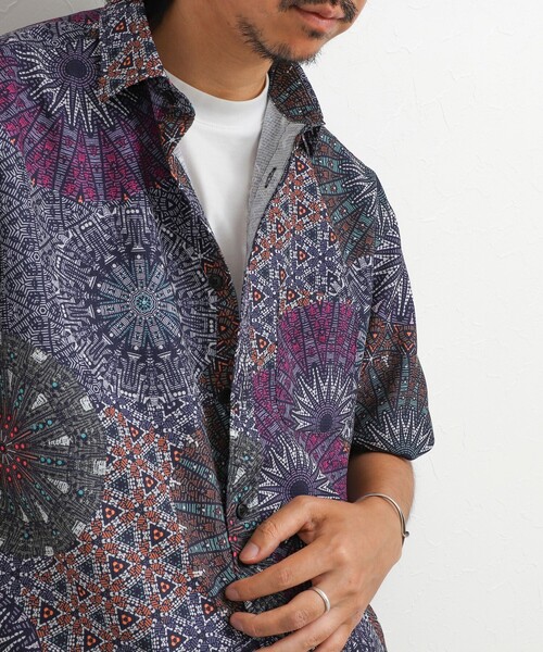 NOLLEY’S（ノーリーズ）の「《高通気》Dot Air 総柄プリント レギュラーカラー半袖シャツ 26SS（シャツ/ブラウス・メンズ・ネイビー/ブルー系その他/ピンク系その他・S/L/M）」の20枚目の写真