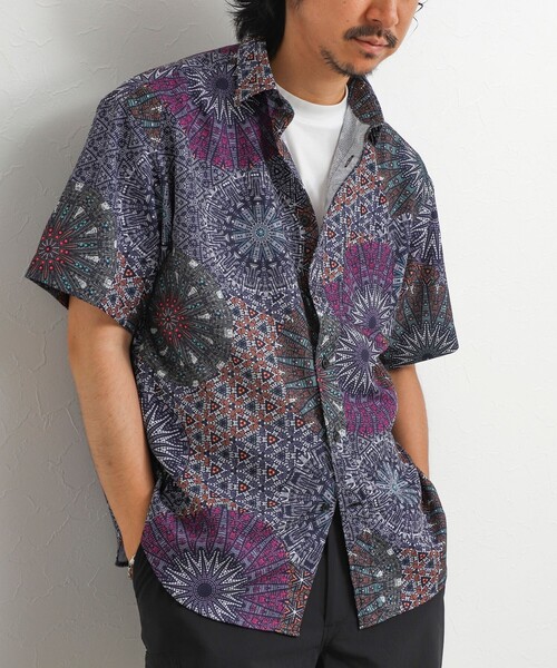 NOLLEY’S（ノーリーズ）の「《高通気》Dot Air 総柄プリント レギュラーカラー半袖シャツ 26SS（シャツ/ブラウス・メンズ・ネイビー/ブルー系その他/ピンク系その他・S/L/M）」の22枚目の写真