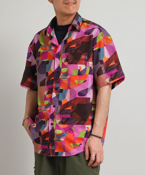 NOLLEY’S（ノーリーズ）の「《高通気》Dot Air 総柄プリント レギュラーカラー半袖シャツ 26SS（シャツ/ブラウス・メンズ・ネイビー/ブルー系その他/ピンク系その他・S/L/M）」の7枚目の写真