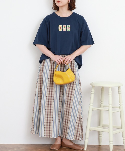 Emago(イマゴ)の「EMAGO フルーツサンド刺繍T 半袖(Tシャツ/カットソー・レディース・ホワイト・FREE)」の14枚目の写真