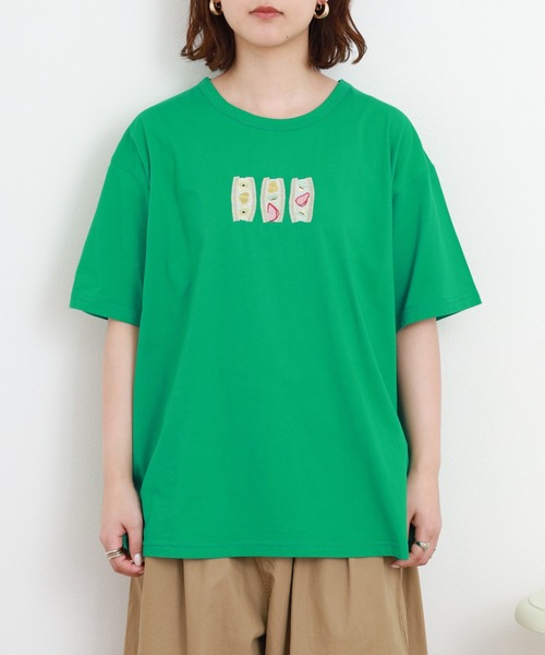 Emago(イマゴ)の「EMAGO フルーツサンド刺繍T 半袖(Tシャツ/カットソー・レディース・ホワイト・FREE)」の15枚目の写真