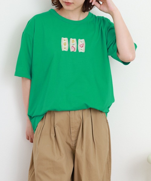 Emago(イマゴ)の「EMAGO フルーツサンド刺繍T 半袖(Tシャツ/カットソー・レディース・ホワイト・FREE)」の22枚目の写真