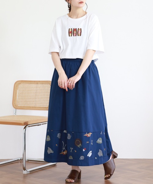 Emago(イマゴ)の「EMAGO フルーツサンド刺繍T 半袖(Tシャツ/カットソー・レディース・ホワイト・FREE)」の5枚目の写真