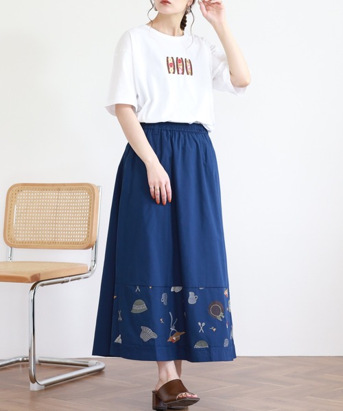 Emago(イマゴ)の「EMAGO フルーツサンド刺繍T 半袖(Tシャツ/カットソー・レディース・ホワイト・FREE)」の6枚目の写真