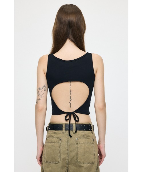 MOUSSY(マウジー)の「BACK OPEN タンクトップ(タンクトップ・レディース・ブラック/オフホワイト・FREE)」の9枚目の写真