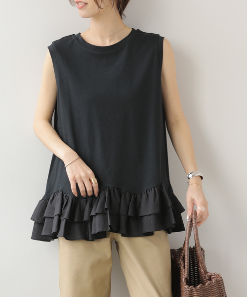 JOURNAL STANDARD relume(ジャーナルスタンダード レリューム)の「ノースリーブフリルチュニック(チュニック・レディース・ブラウン/ホワイト/ブラック・FREE)」の17枚目の写真