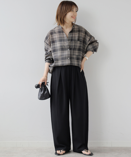 JOURNAL STANDARD relume(ジャーナルスタンダード レリューム)の「ポンチタックバレルパンツ(その他パンツ・レディース・ブラック/ブラウン・FREE)」の13枚目の写真