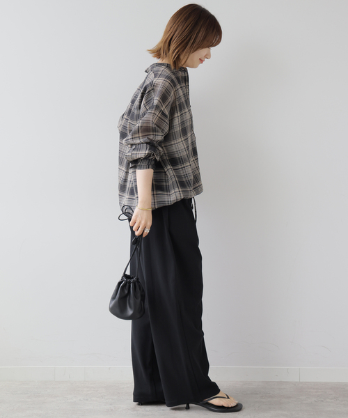 JOURNAL STANDARD relume(ジャーナルスタンダード レリューム)の「ポンチタックバレルパンツ(その他パンツ・レディース・ブラック/ブラウン・FREE)」の14枚目の写真