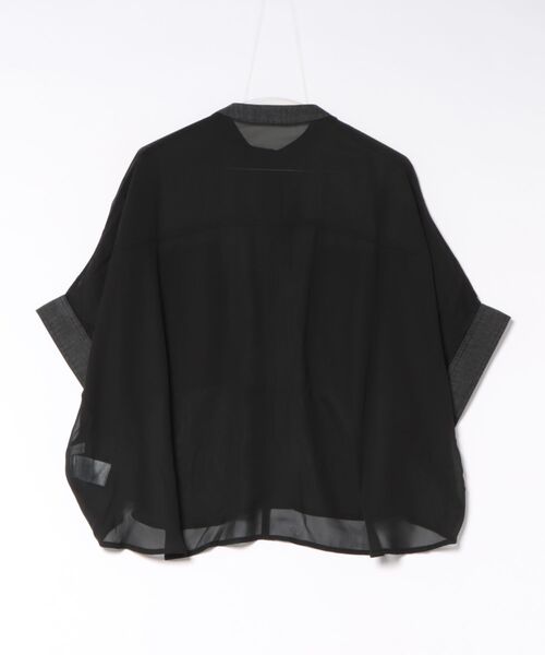 Sawa a la mode(サワアラモード)の「異素材シアードルマンブラウス(シャツ/ブラウス・レディース・カーキ/ブラック/チャコールグレー・FREE)」の5枚目の写真