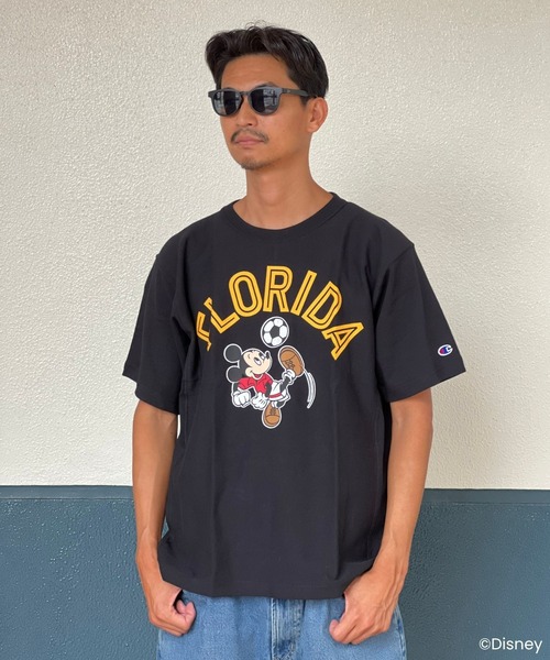 Disney（ディズニー）の「【Champion】ディズニー ミッキーマウス / SHORT SLEEVE T-SHIRT（Tシャツ/カットソー・メンズ・ホワイト/ブラック・M/S/XL/L）」の2枚目の写真