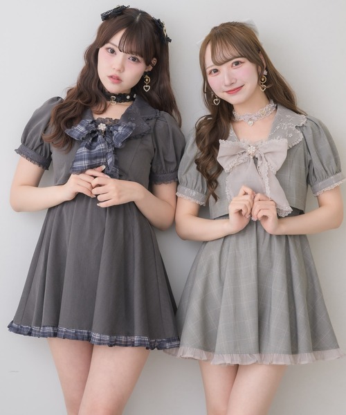ROJITA(ロジータ)の「ボウタイリボンテーラードワンピース(ワンピース・レディース・チャコールグレー/ピンク/その他・FREE)」の22枚目の写真