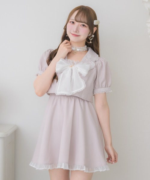 ROJITA(ロジータ)の「ボウタイリボンテーラードワンピース(ワンピース・レディース・チャコールグレー/ピンク/その他・FREE)」の19枚目の写真