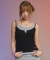 ASON | SLIT LAYERED SLEEVELESS / BLACK(Tシャツ/カットソー)