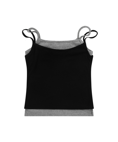 ASON（アズオン）の「SLIT LAYERED SLEEVELESS / BLACK（Tシャツ/カットソー・レディース・その他・FREE）」の3枚目の写真