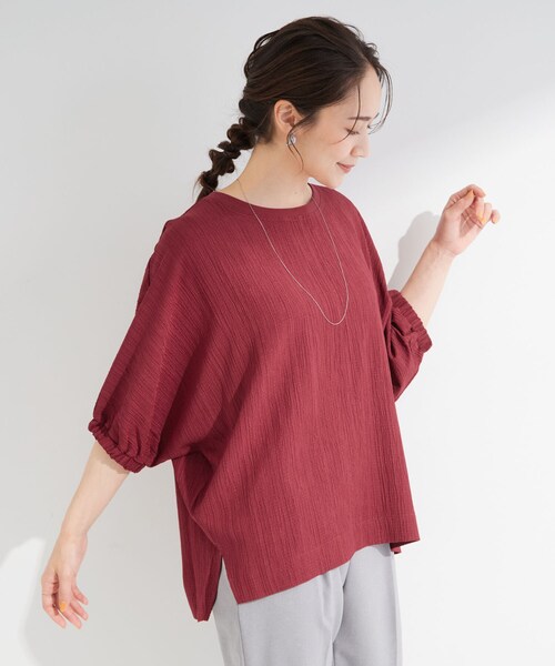 SHOO・LA・RUE(シューラルー)の「【インせず着られる/洗濯後しわになりにくい】しぼしぼドルマンブラウス(シャツ/ブラウス・レディース・ブルー系その他/イエロー系その他/ライトベージュ/チャコールグレー/ワインレッド・00)」の20枚目の写真
