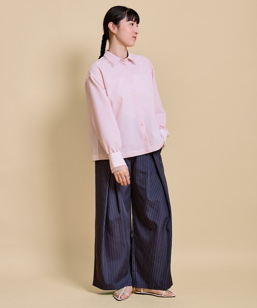 LHELBIE(レルビエ)の「レースレイヤードシャツ(Tシャツ/カットソー・レディース・ピンク/ライトグレー/ブラック・M)」の14枚目の写真