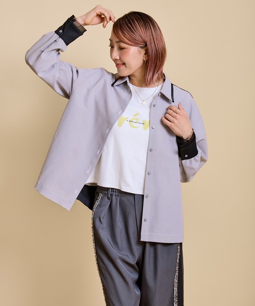 LHELBIE(レルビエ)の「レースレイヤードシャツ(Tシャツ/カットソー・レディース・ピンク/ライトグレー/ブラック・M)」の18枚目の写真