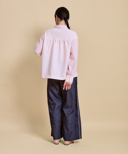 LHELBIE(レルビエ)の「レースレイヤードシャツ(Tシャツ/カットソー・レディース・ピンク/ライトグレー/ブラック・M)」の6枚目の写真