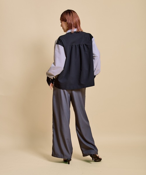 LHELBIE(レルビエ)の「レースレイヤードシャツ(Tシャツ/カットソー・レディース・ピンク/ライトグレー/ブラック・M)」の9枚目の写真