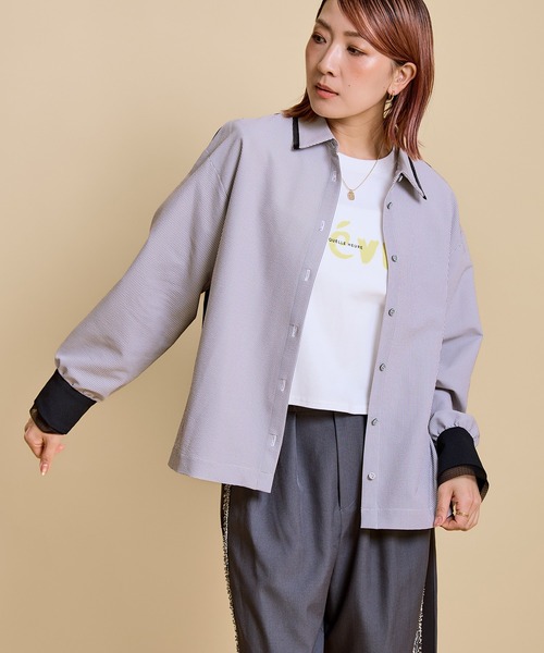 LHELBIE(レルビエ)の「レースレイヤードシャツ(Tシャツ/カットソー・レディース・ピンク/ライトグレー/ブラック・M)」の22枚目の写真