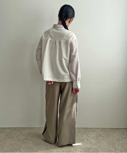 LHELBIE(レルビエ)の「レースレイヤードシャツ(Tシャツ/カットソー・レディース・ピンク/ライトグレー/ブラック・M)」の12枚目の写真