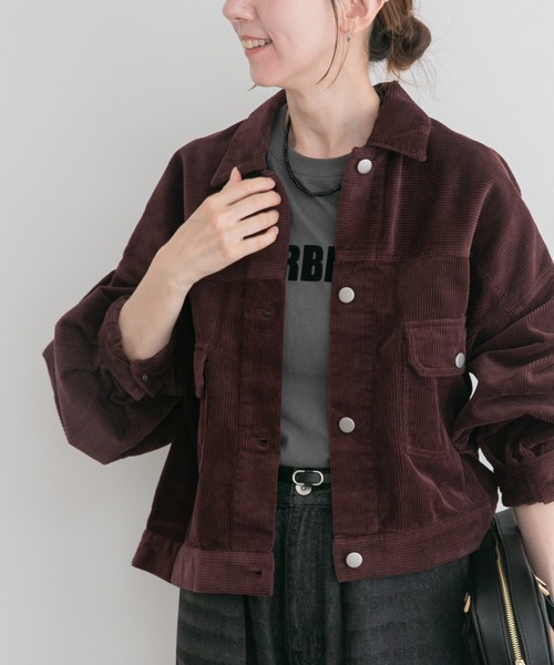 ITEMS URBANRESEARCH（アイテムズ アーバンリサーチ）の「コーデュロイジャケット（カバーオール・レディース・ホワイト系その他/レッド系その他/チャコールグレー・FREE）」の18枚目の写真