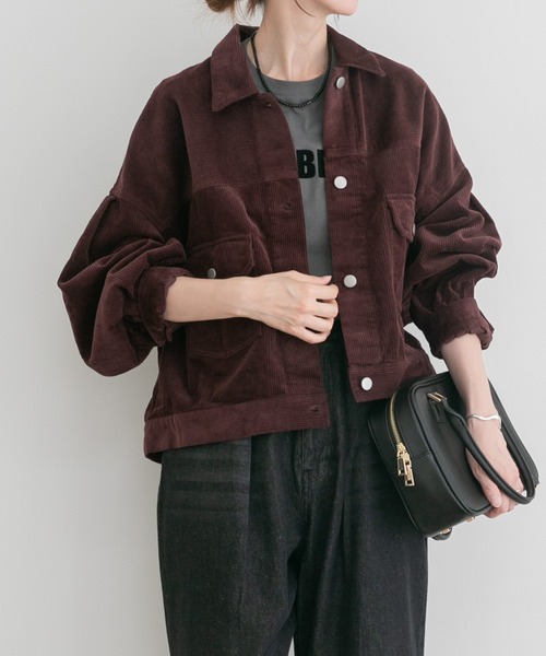 ITEMS URBANRESEARCH（アイテムズ アーバンリサーチ）の「コーデュロイジャケット（カバーオール・レディース・ホワイト系その他/レッド系その他/チャコールグレー・FREE）」の20枚目の写真