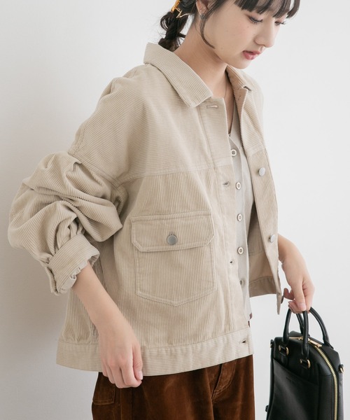 ITEMS URBANRESEARCH（アイテムズ アーバンリサーチ）の「コーデュロイジャケット（カバーオール・レディース・ホワイト系その他/レッド系その他/チャコールグレー・FREE）」の6枚目の写真