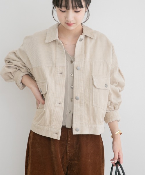 ITEMS URBANRESEARCH（アイテムズ アーバンリサーチ）の「コーデュロイジャケット（カバーオール・レディース・ホワイト系その他/レッド系その他/チャコールグレー・FREE）」の8枚目の写真