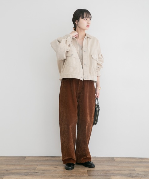 ITEMS URBANRESEARCH（アイテムズ アーバンリサーチ）の「コーデュロイジャケット（カバーオール・レディース・ホワイト系その他/レッド系その他/チャコールグレー・FREE）」の10枚目の写真