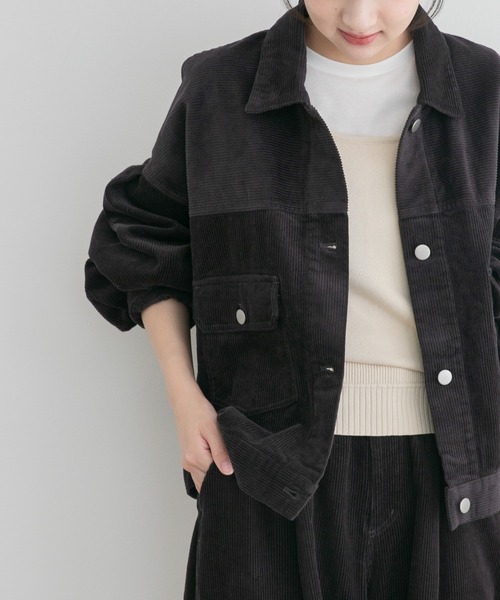 ITEMS URBANRESEARCH（アイテムズ アーバンリサーチ）の「コーデュロイジャケット（カバーオール・レディース・ホワイト系その他/レッド系その他/チャコールグレー・FREE）」の11枚目の写真
