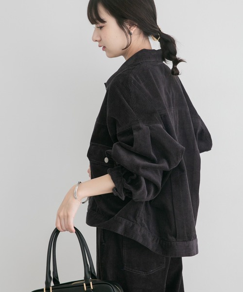 ITEMS URBANRESEARCH（アイテムズ アーバンリサーチ）の「コーデュロイジャケット（カバーオール・レディース・ホワイト系その他/レッド系その他/チャコールグレー・FREE）」の14枚目の写真
