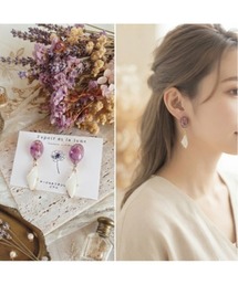 【Espoir et la lune】ダイヤシェルのボタニカルピアス(MA)