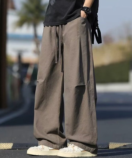 DOUBLE STEAL(ダブルスティール)の「DSドローコードワイドパンツ(その他パンツ・メンズ・ブラウン/カーキ/ブラック・LARGE/X-LARGE/MEDIUM)」の5枚目の写真