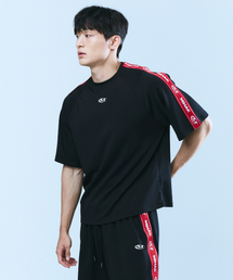 レタリングテープトラックTシャツ(ブラック)