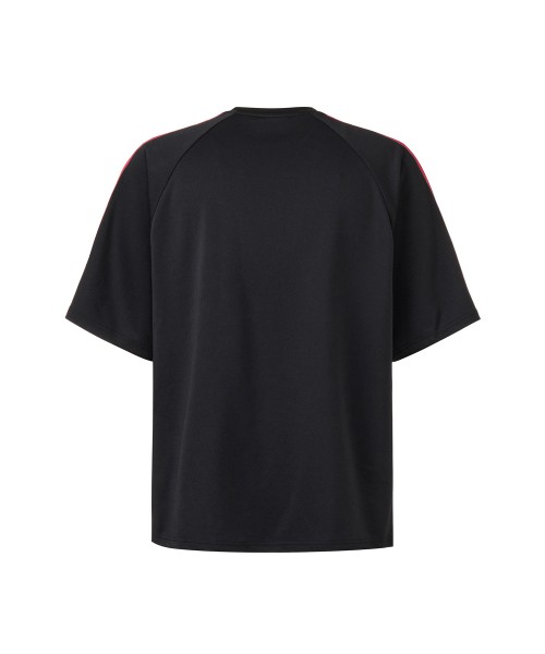 MIHAK(ミハク)の「レタリングテープトラックTシャツ(ブラック)(Tシャツ/カットソー・メンズ・その他・1/2/3)」の4枚目の写真