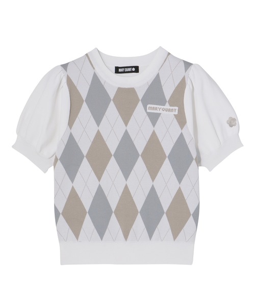 MARY QUANT（マリークワント）の「アーガイルニット プルオーバー（Tシャツ/カットソー・レディース・ブラック/アイボリー/ブラウン・M）」の4枚目の写真