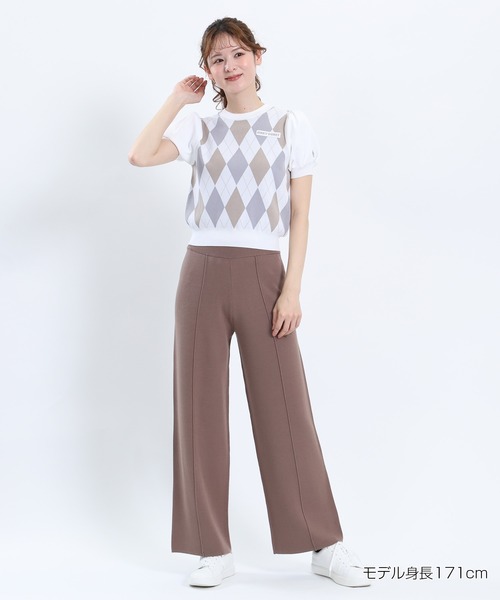 MARY QUANT（マリークワント）の「アーガイルニット プルオーバー（Tシャツ/カットソー・レディース・ブラック/アイボリー/ブラウン・M）」の10枚目の写真