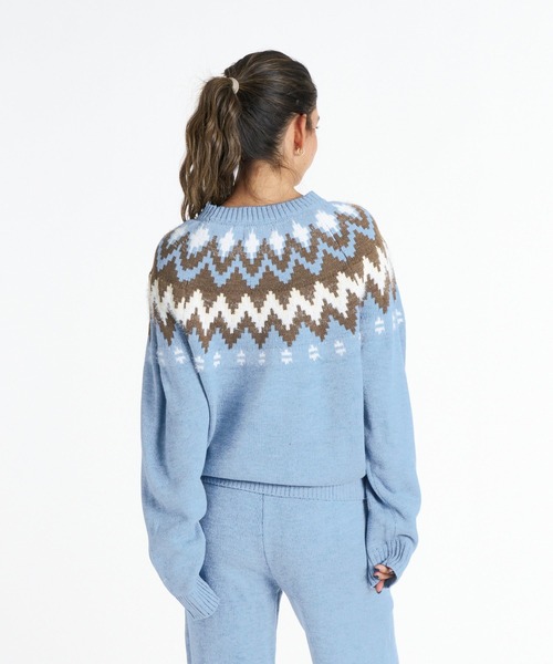 ROXY(ロキシー)の「ROXY SILVER GARDEN TOPS フェアアイル柄ニットセーター 【2026年秋冬モデル】/ロキシーセットアップ対応可(ニット/セーター・レディース・ブルー/オートミール/ベージュ・SMALL/MEDIUM/LARGE)」の12枚目の写真