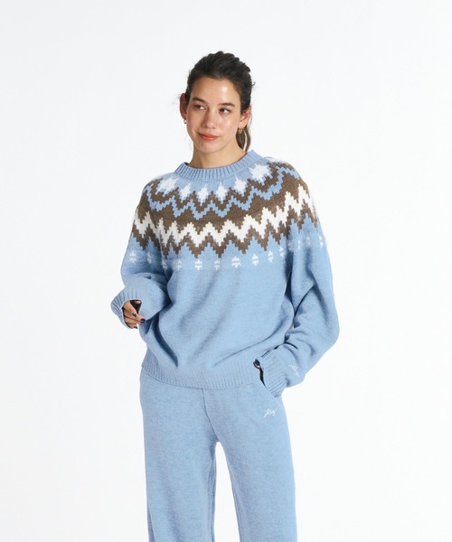 ROXY(ロキシー)の「ROXY SILVER GARDEN TOPS フェアアイル柄ニットセーター 【2026年秋冬モデル】/ロキシーセットアップ対応可(ニット/セーター・レディース・ブルー/オートミール/ベージュ・SMALL/MEDIUM/LARGE)」の16枚目の写真