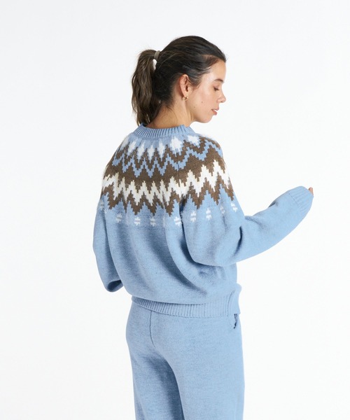 ROXY(ロキシー)の「ROXY SILVER GARDEN TOPS フェアアイル柄ニットセーター 【2026年秋冬モデル】/ロキシーセットアップ対応可(ニット/セーター・レディース・ブルー/オートミール/ベージュ・SMALL/MEDIUM/LARGE)」の17枚目の写真