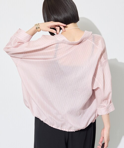 INDIVI（インディヴィ）の「【シアー／7分袖】体型カバーゆったりシャツ（シャツ/ブラウス・レディース・ネイビー系2/ブルー系7/ピンク系その他・05/13/15 /34/38）」の5枚目の写真