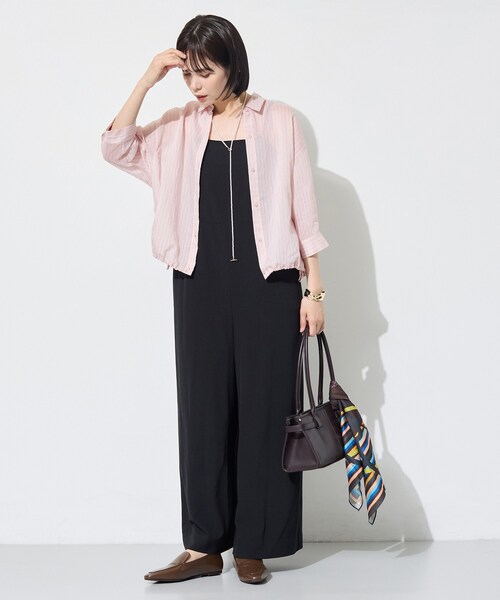 INDIVI（インディヴィ）の「【シアー／7分袖】体型カバーゆったりシャツ（シャツ/ブラウス・レディース・ネイビー系2/ブルー系7/ピンク系その他・05/13/15 /34/38）」の6枚目の写真